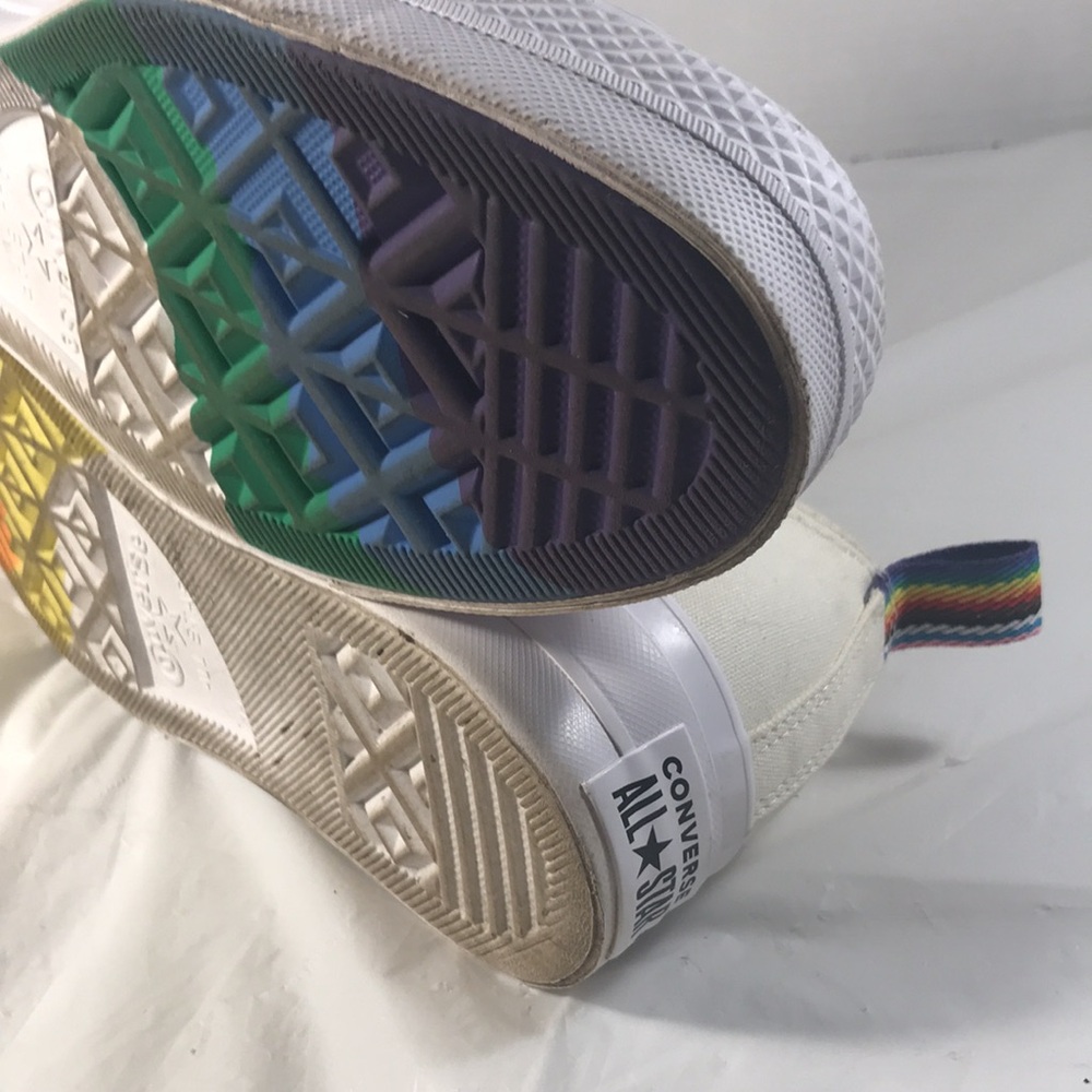 Converse Chuck Taylor All Star White Lift Platform Low Pride A02264C Unisex Shoe - Picture 8 of 9